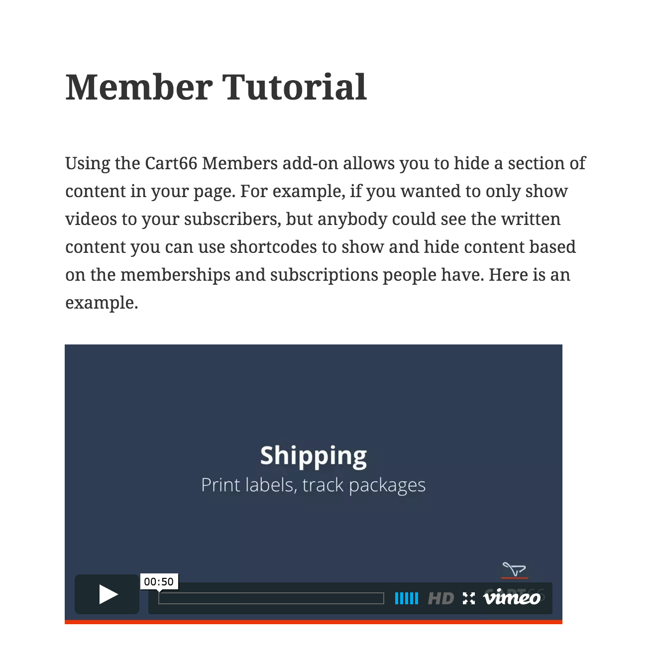 Member tutorial available to subscribers